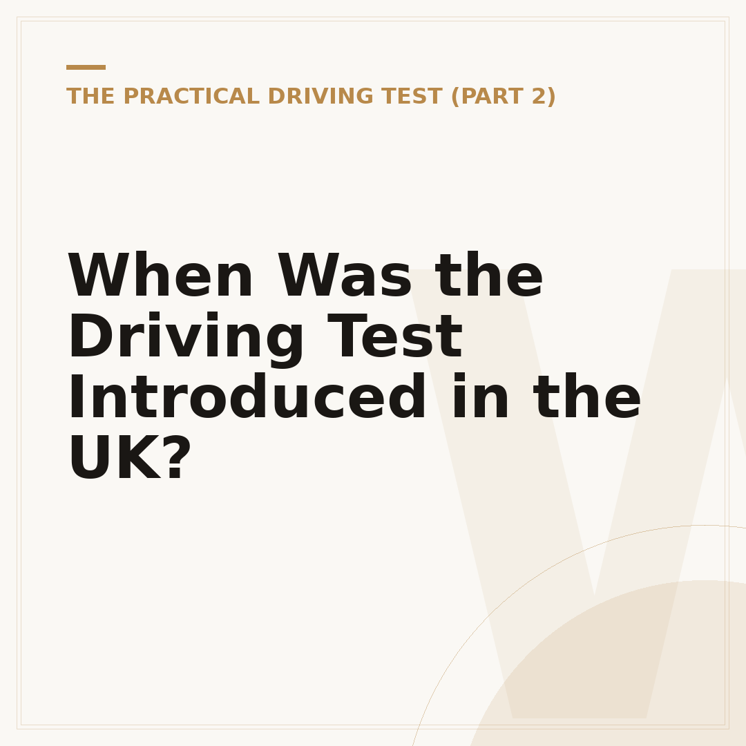 When Was the Driving Test Introduced in the UK?