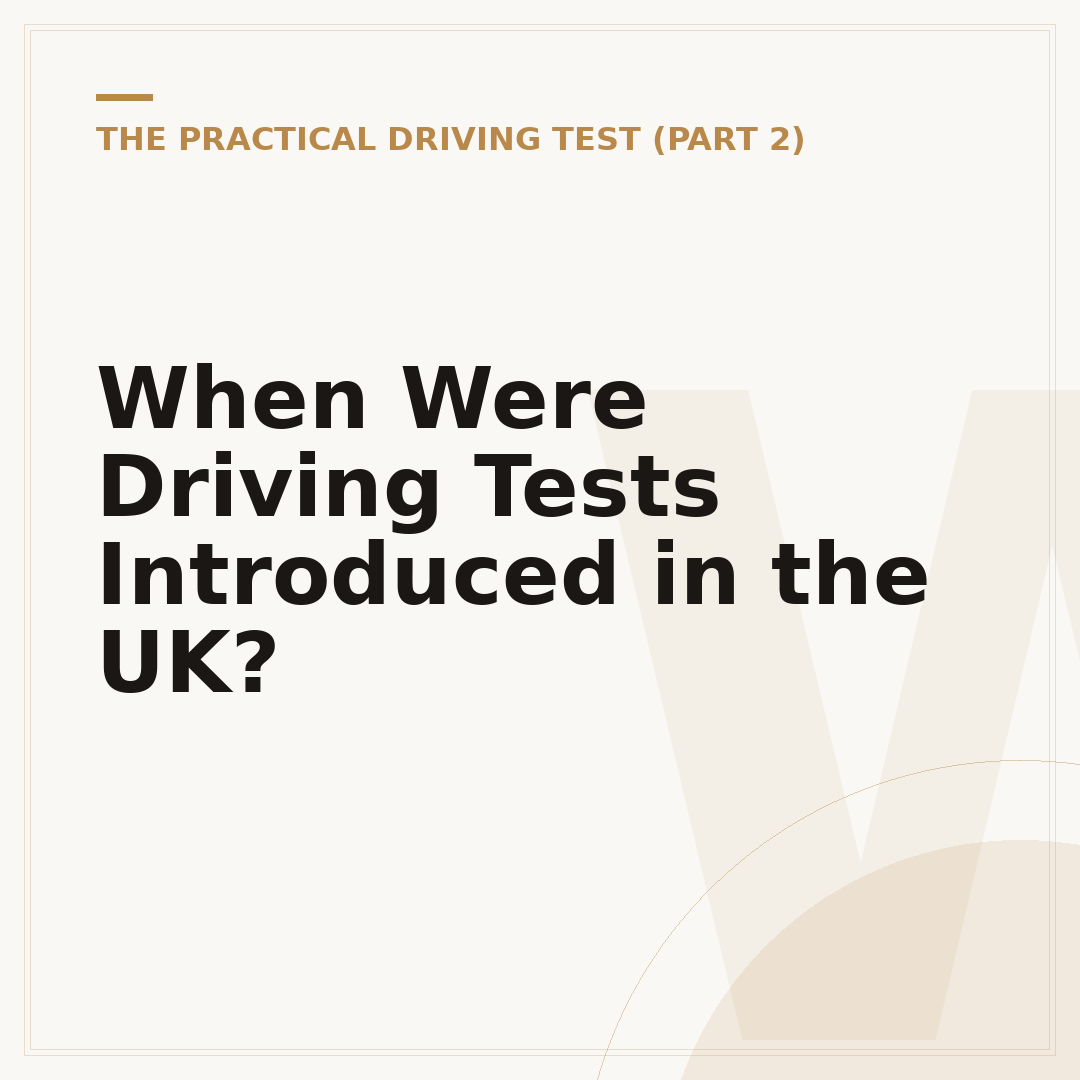 When Were Driving Tests Introduced in the UK?