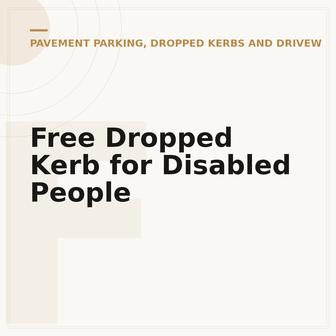 Free Dropped Kerb for Disabled People