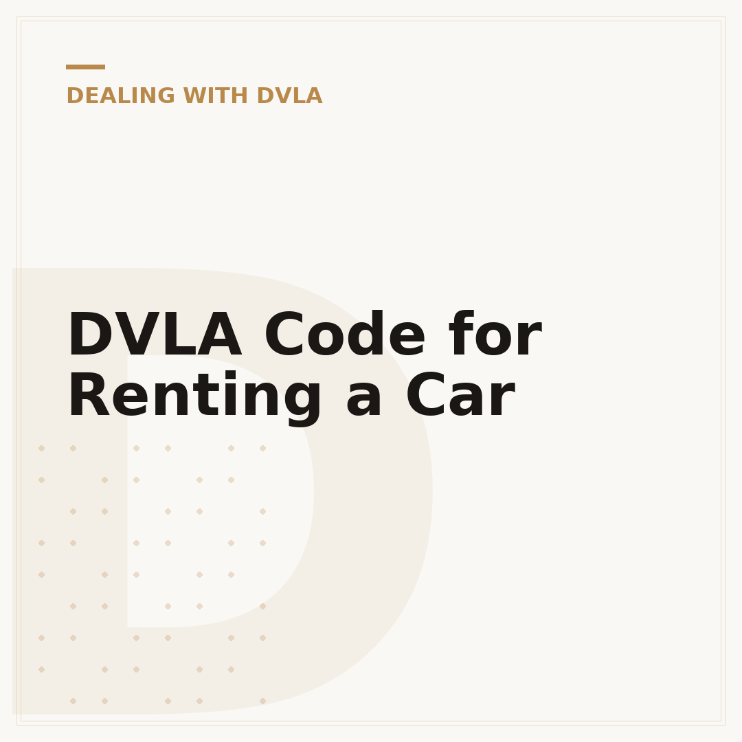 DVLA Code for Renting a Car