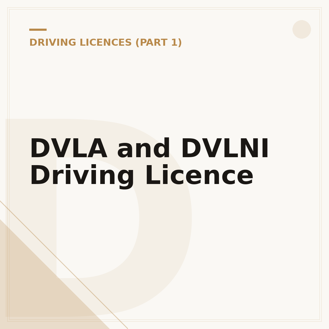 DVLA and DVLNI Driving Licence