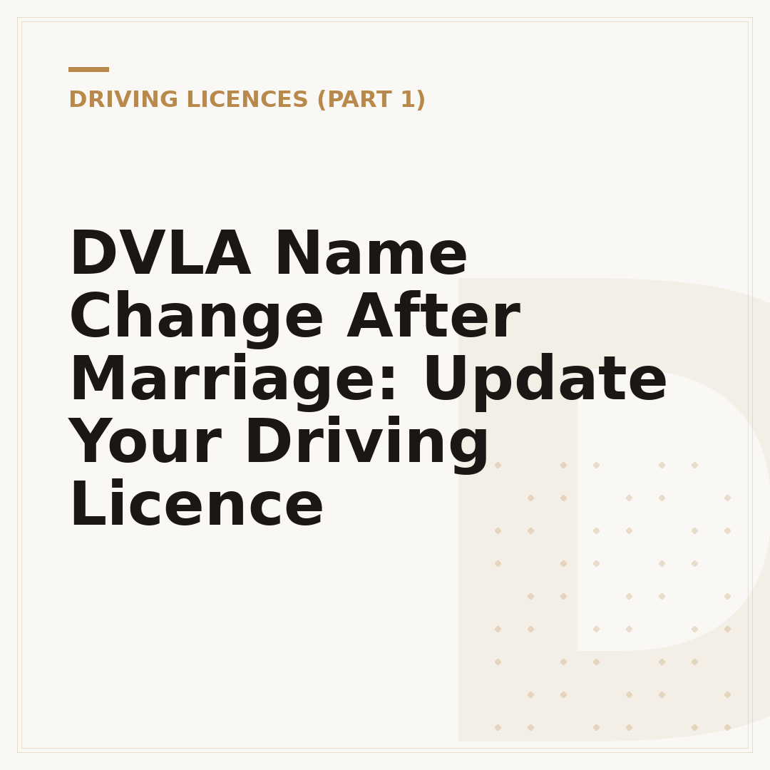 DVLA Name Change After Marriage: Update Your Driving Licence