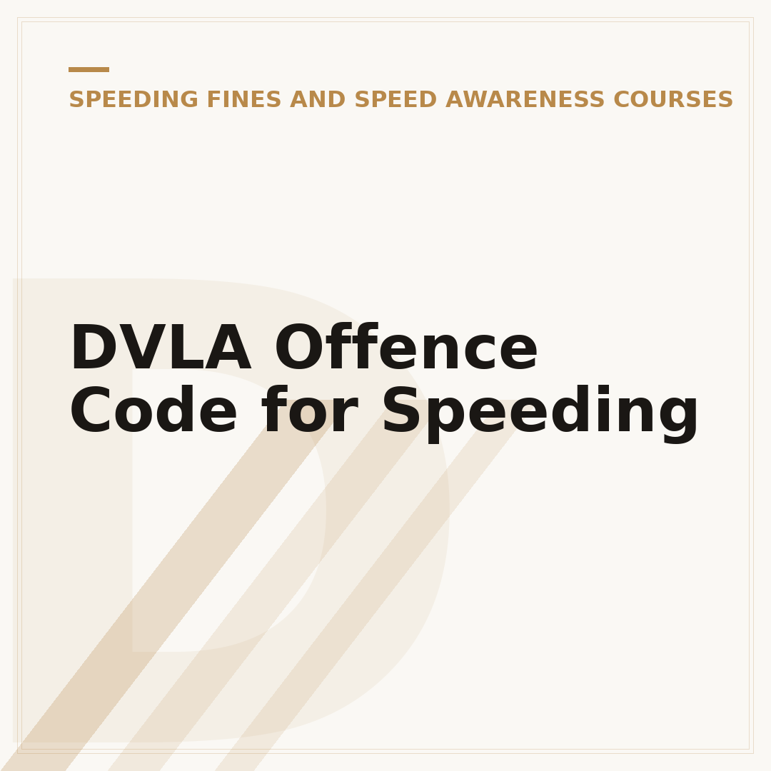 DVLA Offence Code for Speeding