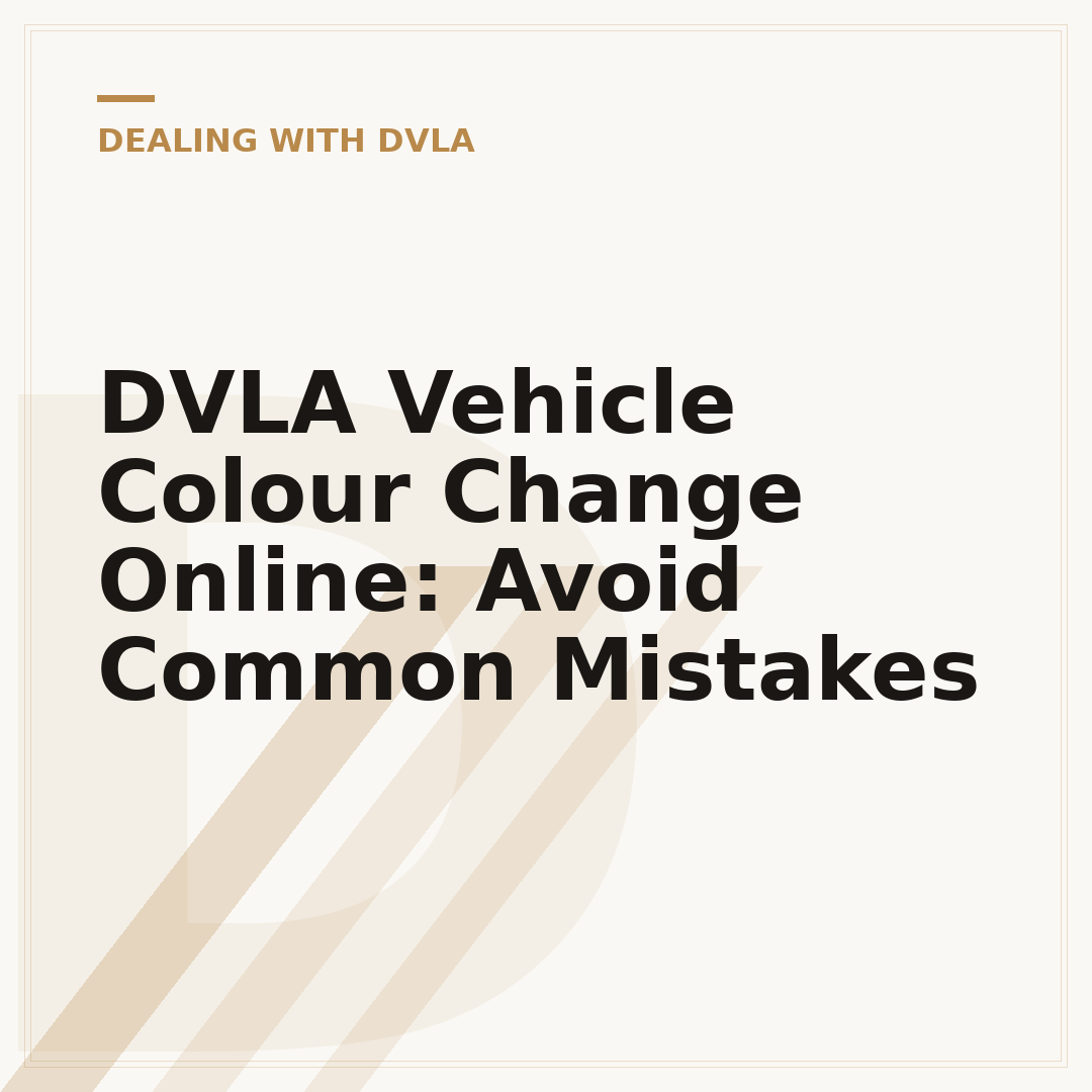 DVLA Vehicle Colour Change Online: Avoid Common Mistakes