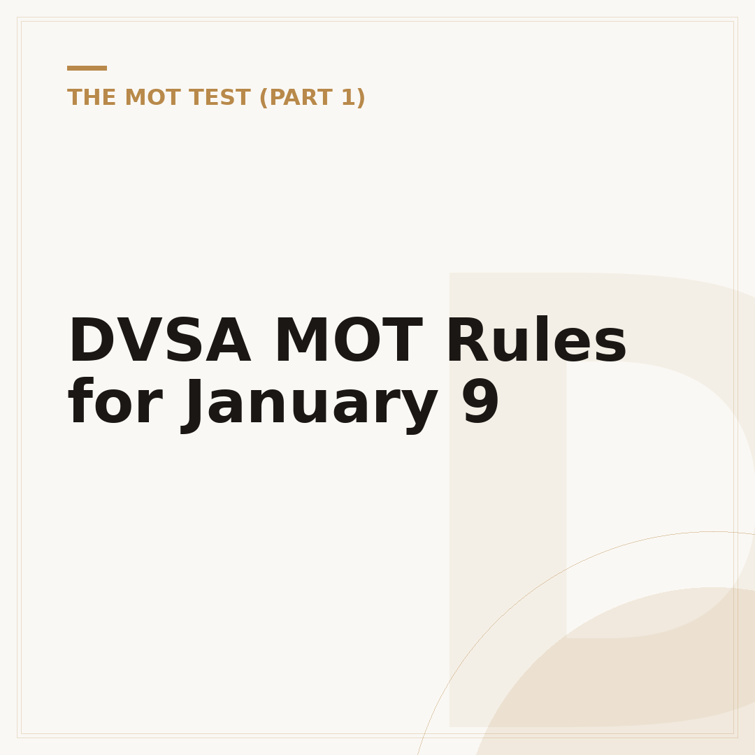 DVSA MOT Rules for January 9
