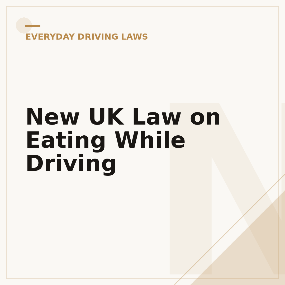 New UK Law on Eating While Driving