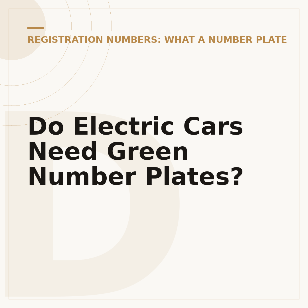 Do Electric Cars Need Green Number Plates?