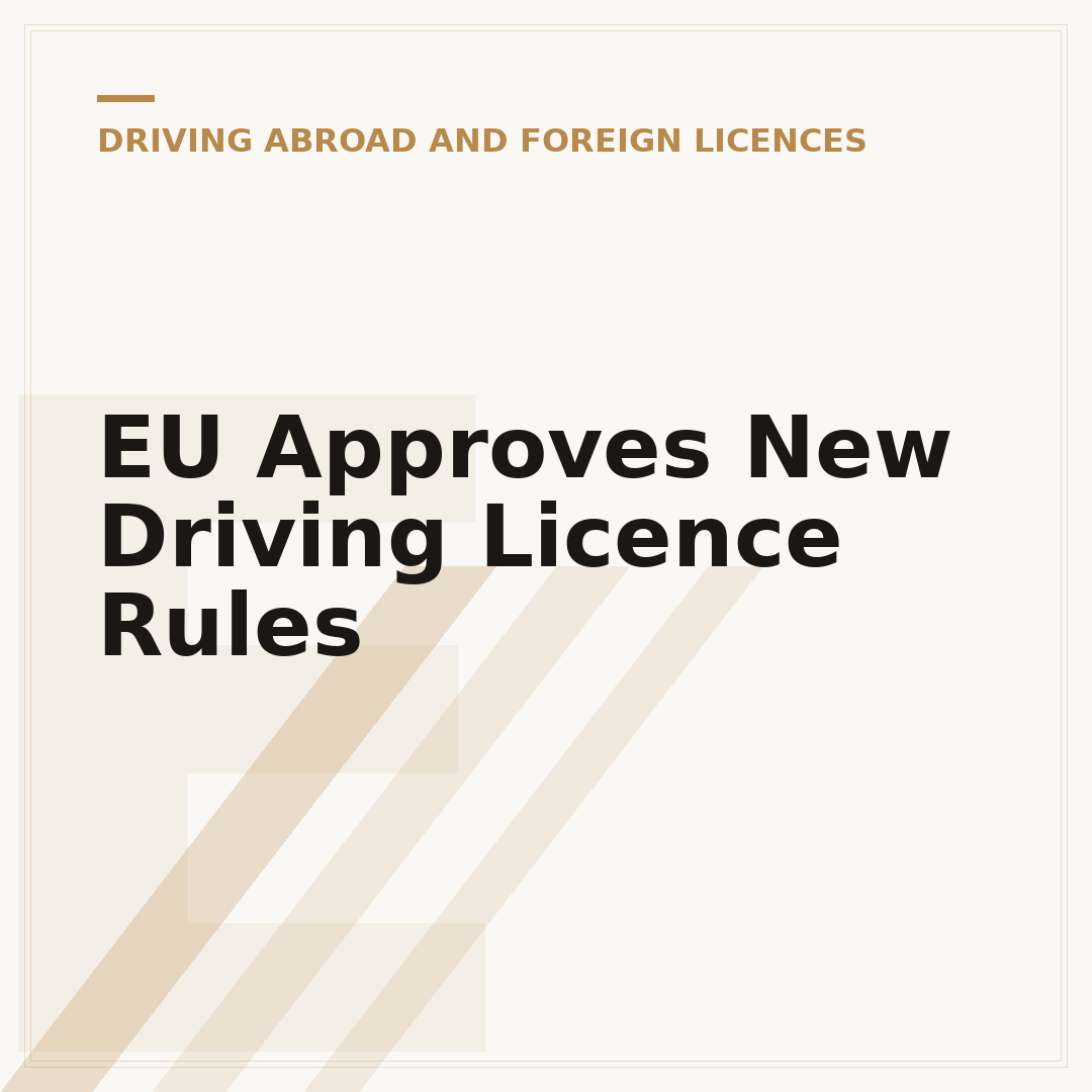 EU Approves New Driving Licence Rules