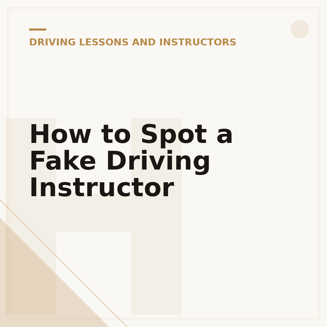 How to Spot a Fake Driving Instructor