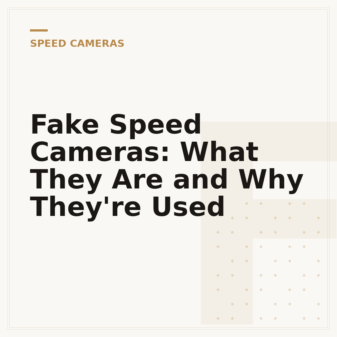 Fake Speed Cameras: What They Are and Why They're Used