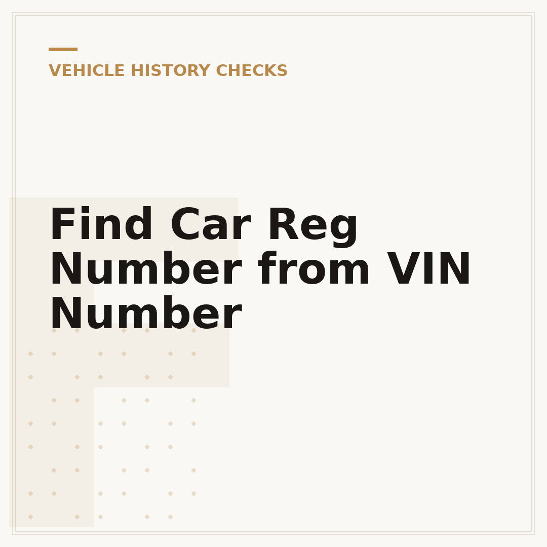 Find Car Reg Number from VIN Number
