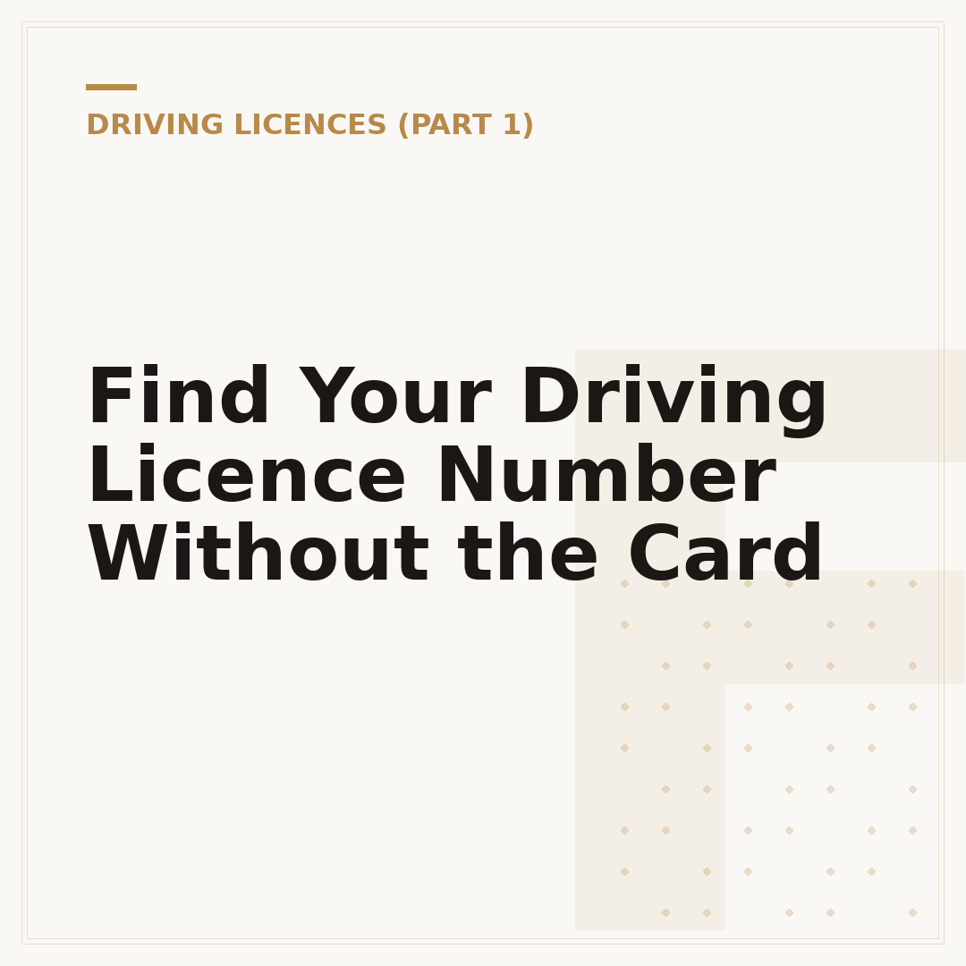 Find Your Driving Licence Number Without the Card
