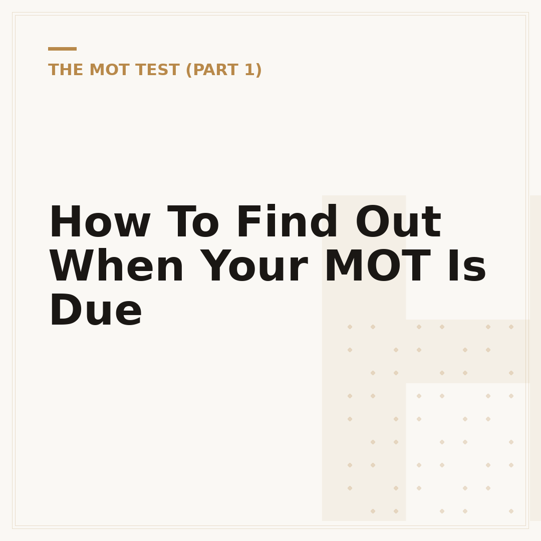How To Find Out When Your MOT Is Due