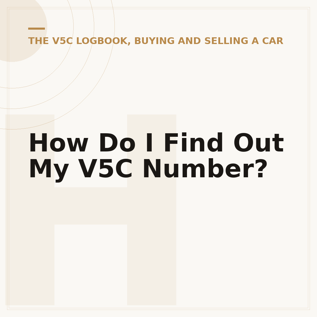 How Do I Find Out My V5C Number?