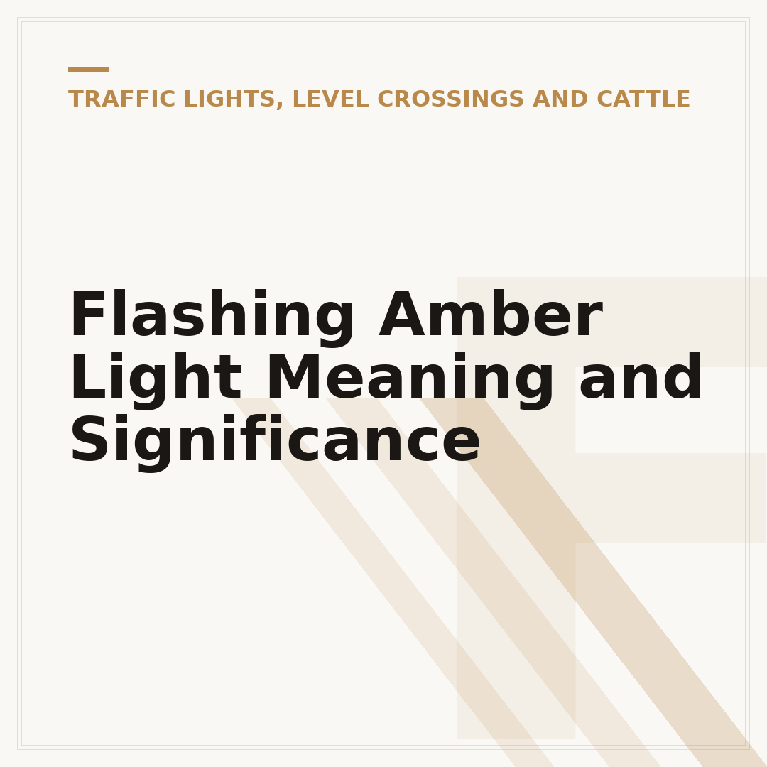 Flashing Amber Light Meaning and Significance