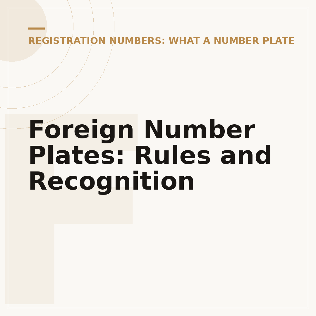 Foreign Number Plates: Rules and Recognition