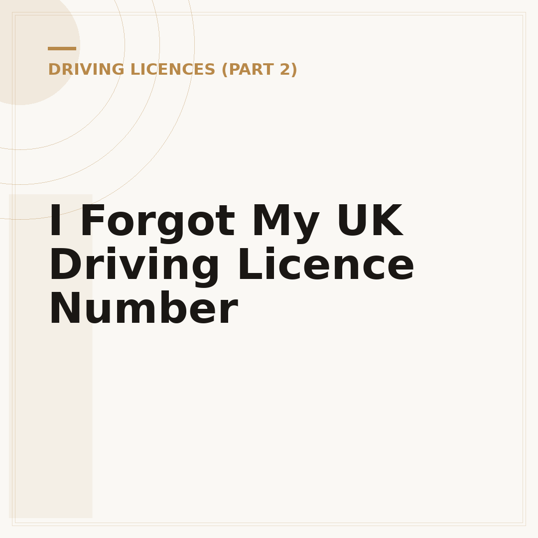 I Forgot My UK Driving Licence Number