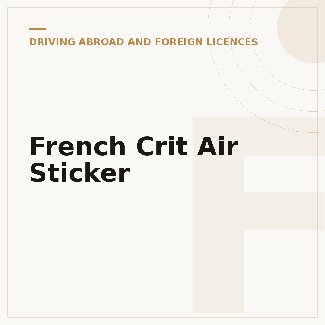 French Crit Air Sticker