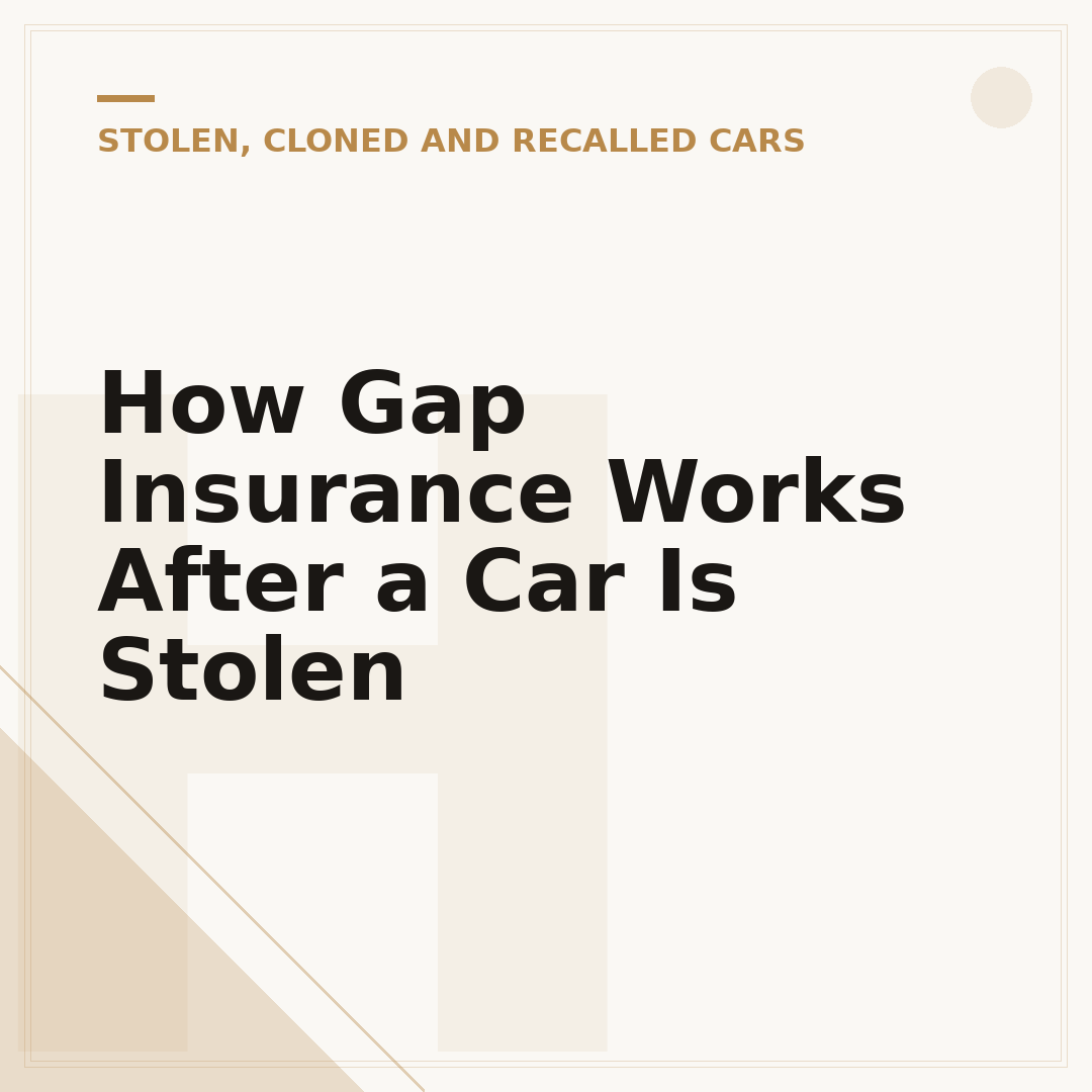 How Gap Insurance Works After a Car Is Stolen