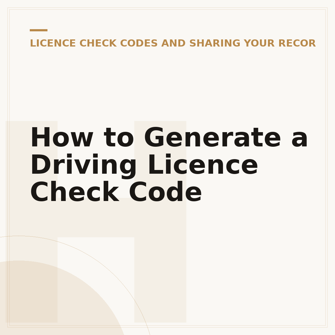 How to Generate a Driving Licence Check Code