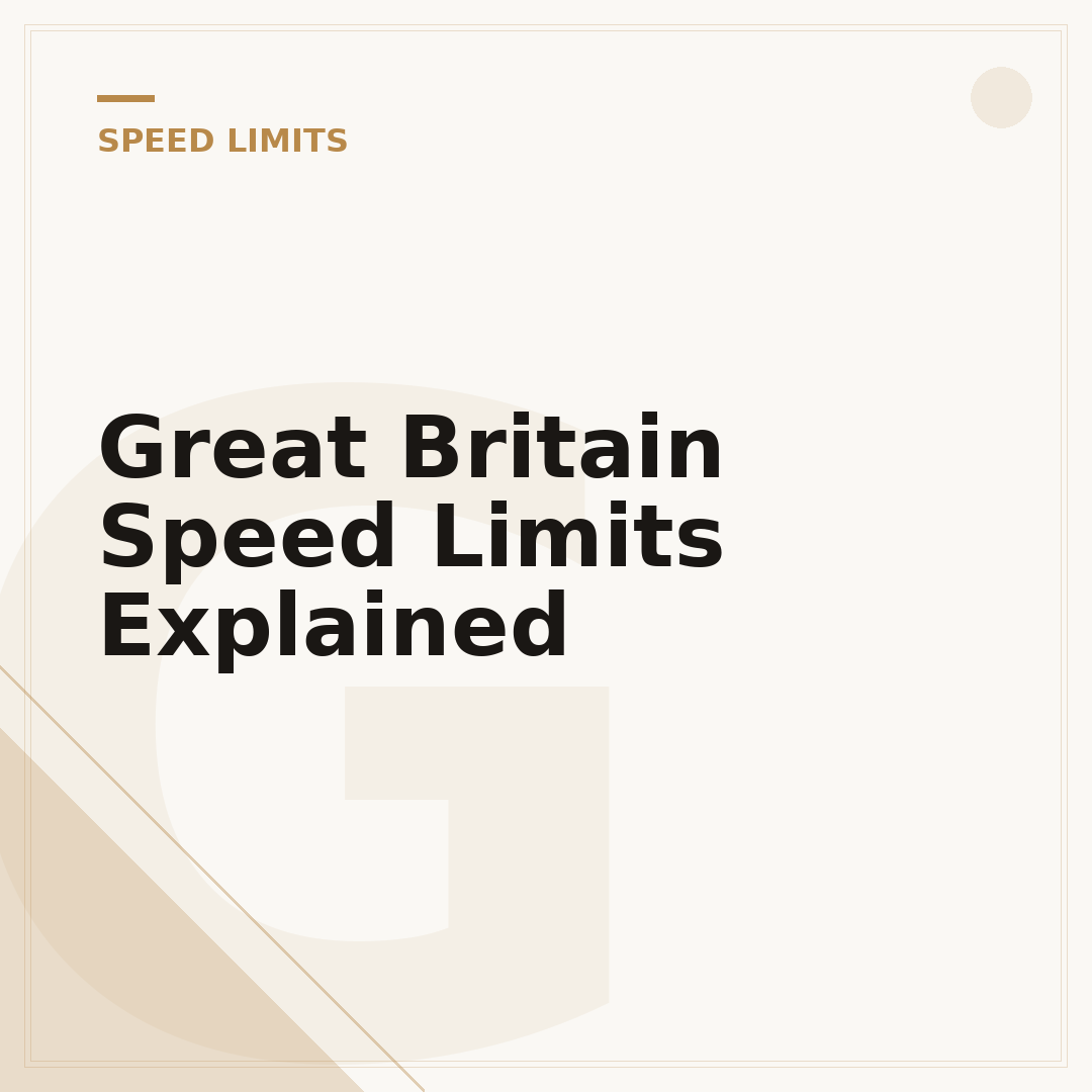 Great Britain Speed Limits Explained