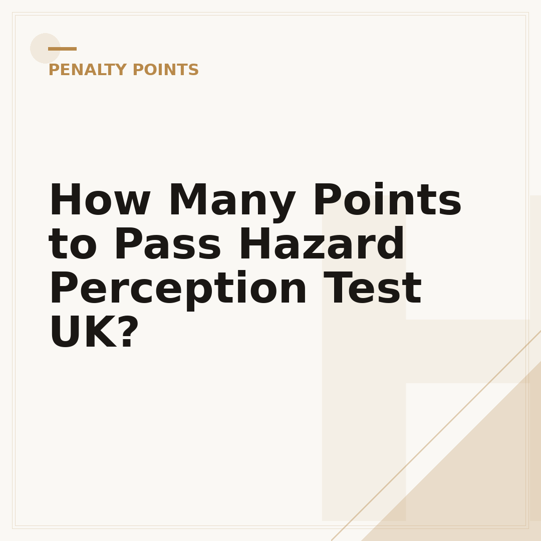 How Many Points to Pass Hazard Perception Test UK?