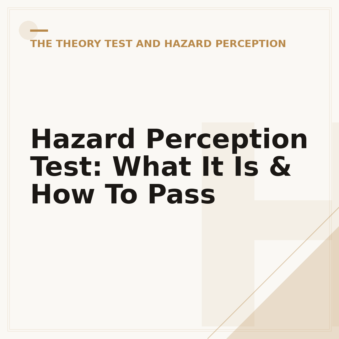 Hazard Perception Test: What It Is & How To Pass