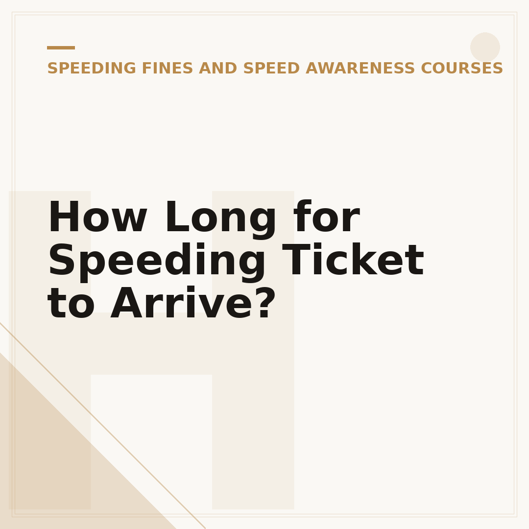 How Long for Speeding Ticket to Arrive?