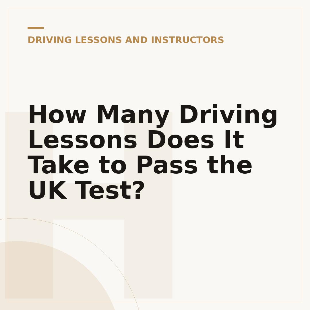 How Many Driving Lessons Does It Take to Pass the UK Test?