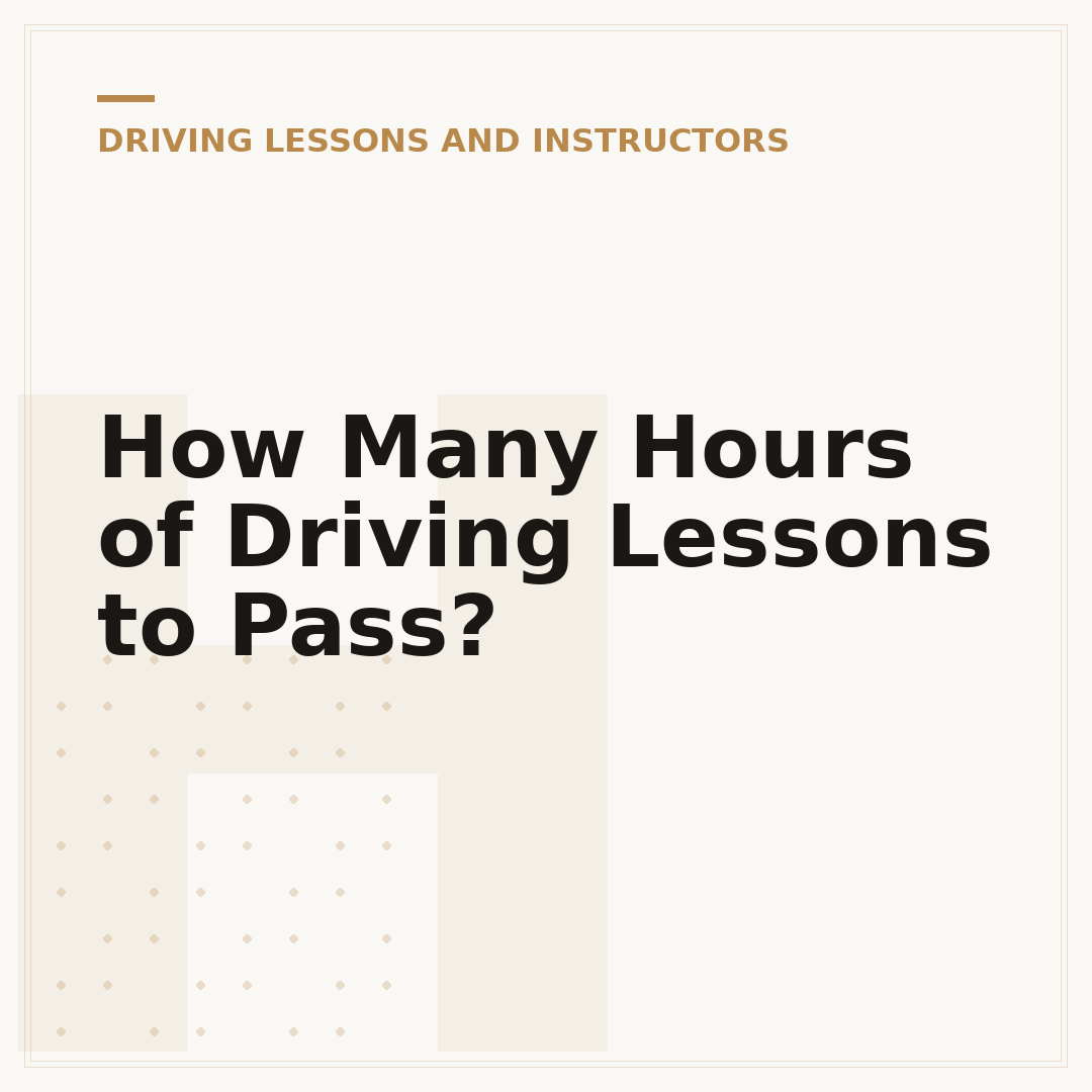 How Many Hours of Driving Lessons to Pass?