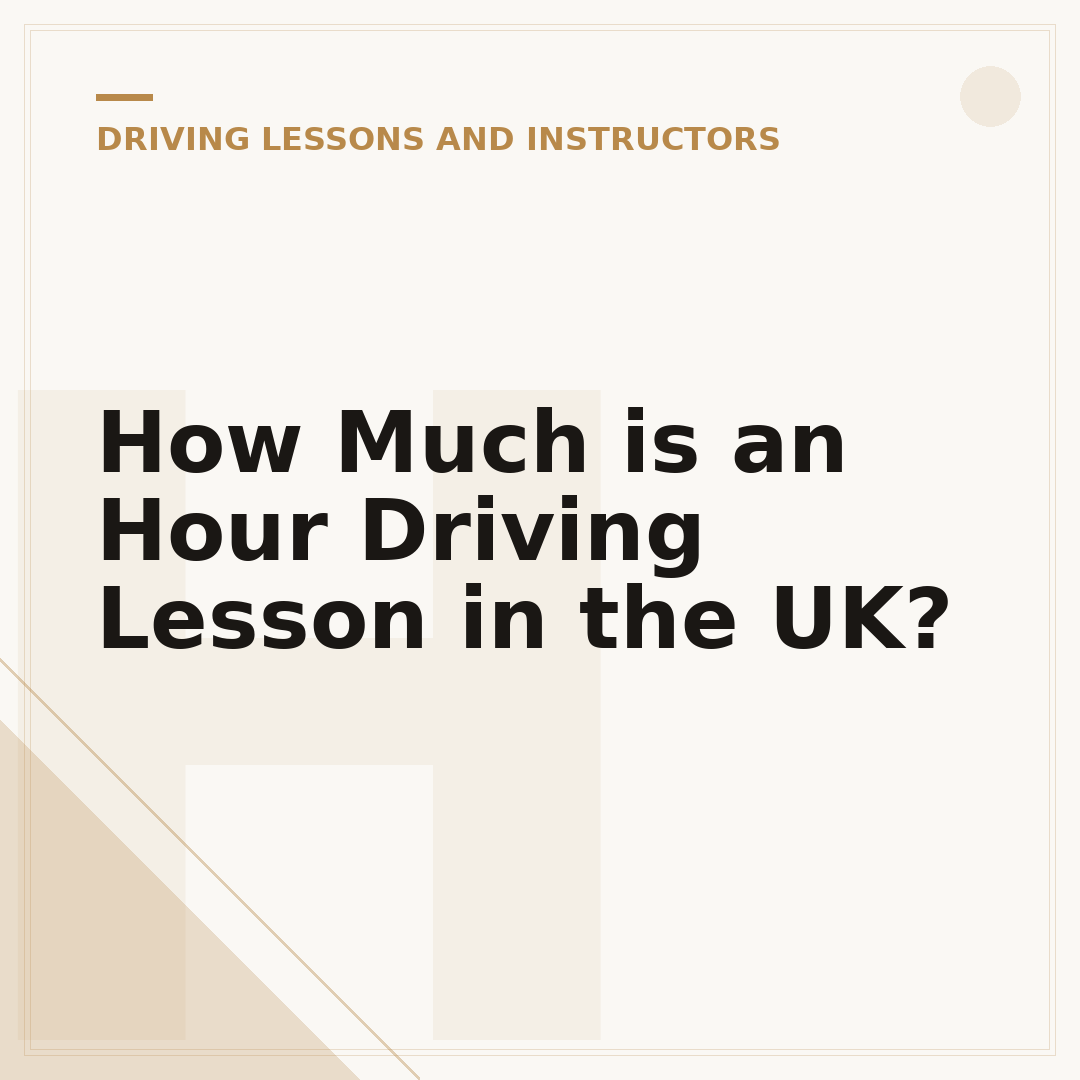 How Much is an Hour Driving Lesson in the UK?