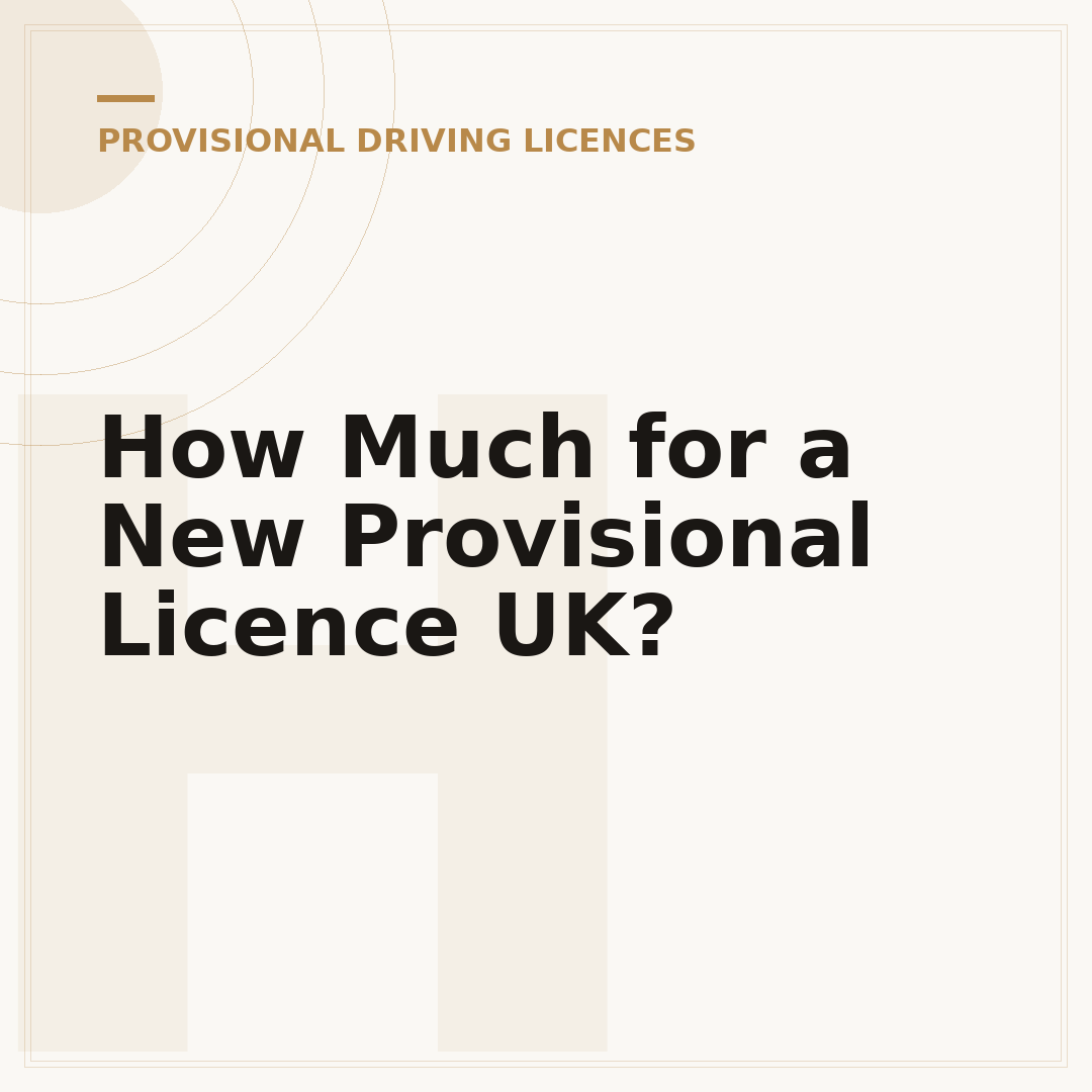 How Much for a New Provisional Licence UK?
