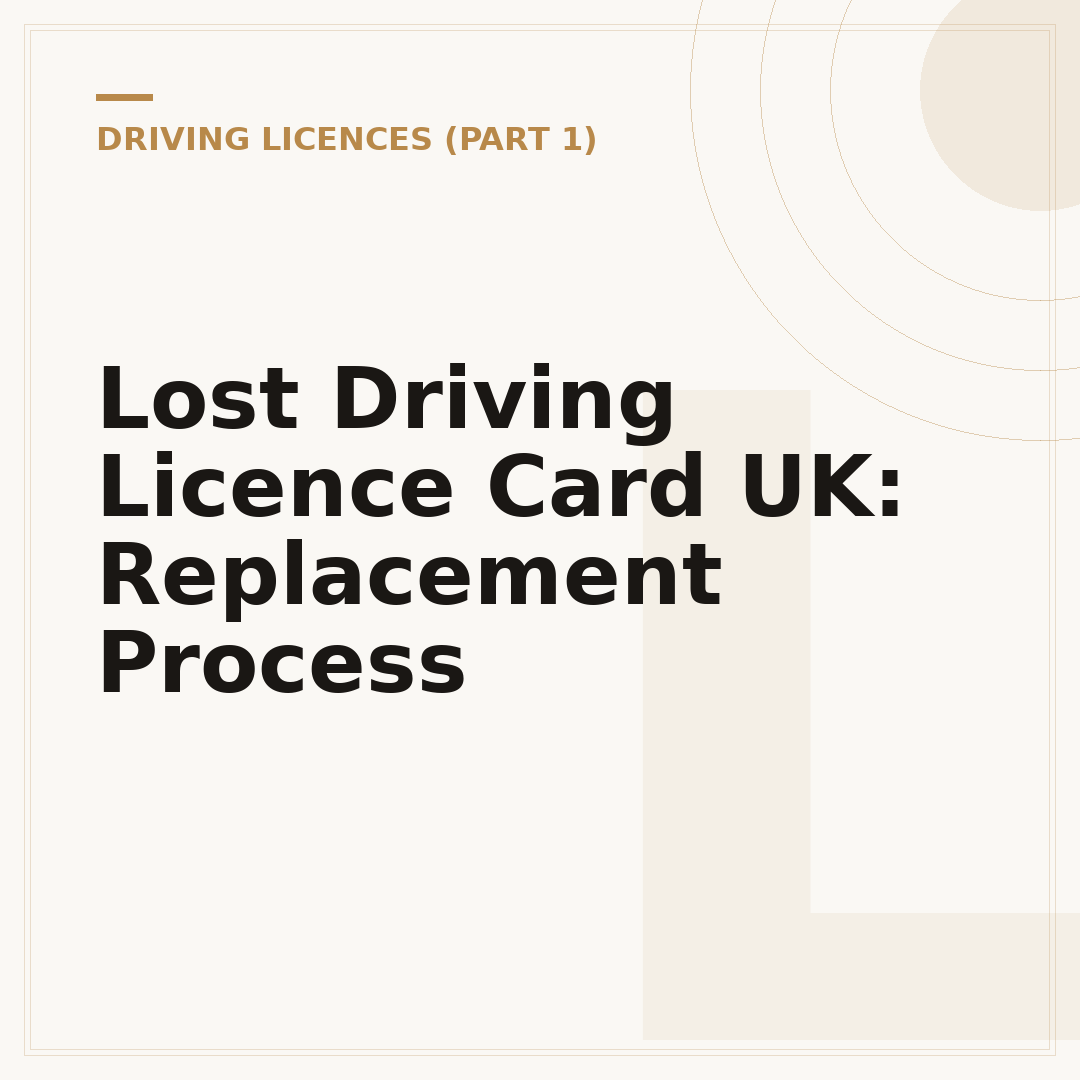 Lost Driving Licence Card UK: Replacement Process