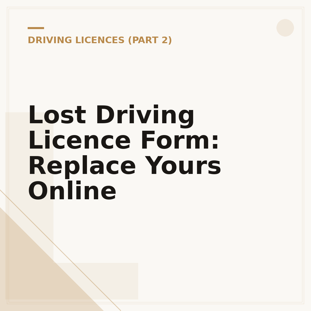 Lost Driving Licence Form: Replace Yours Online