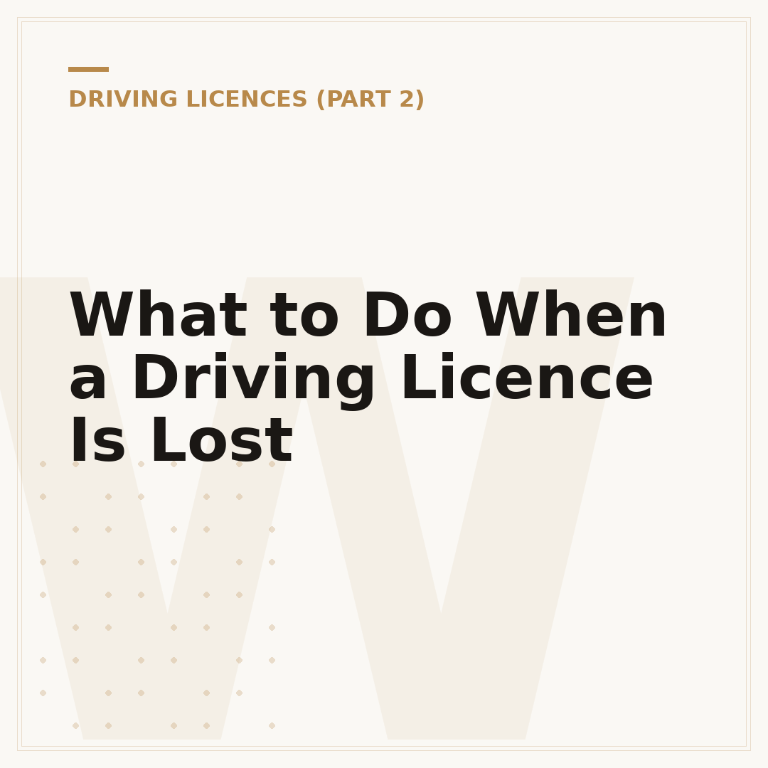 What to Do When a Driving Licence Is Lost