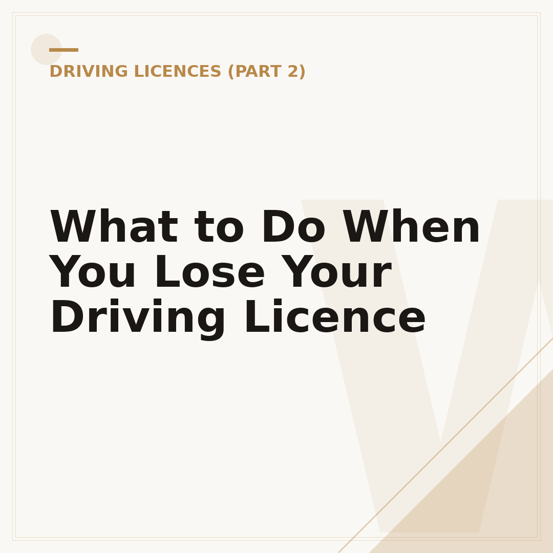 What to Do When You Lose Your Driving Licence