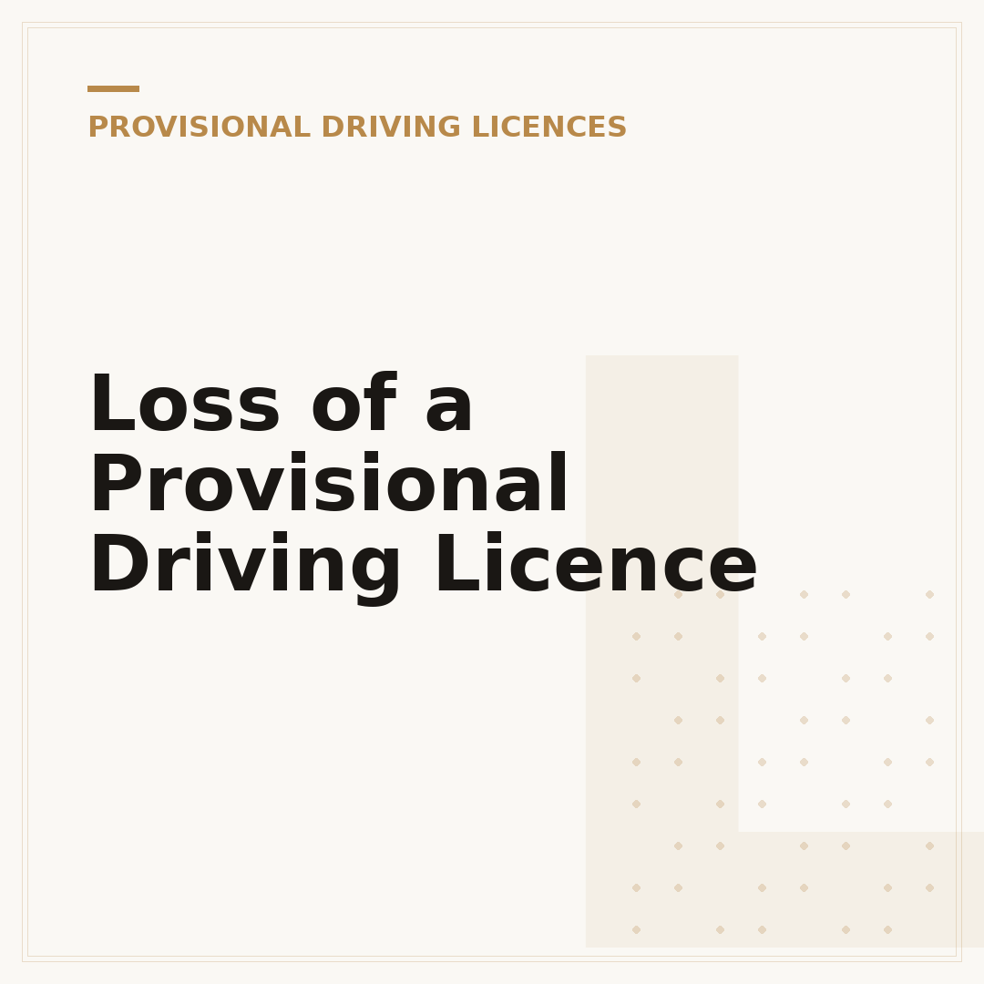 Loss of a Provisional Driving Licence