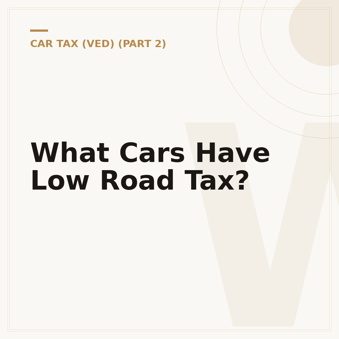 What Cars Have Low Road Tax?
