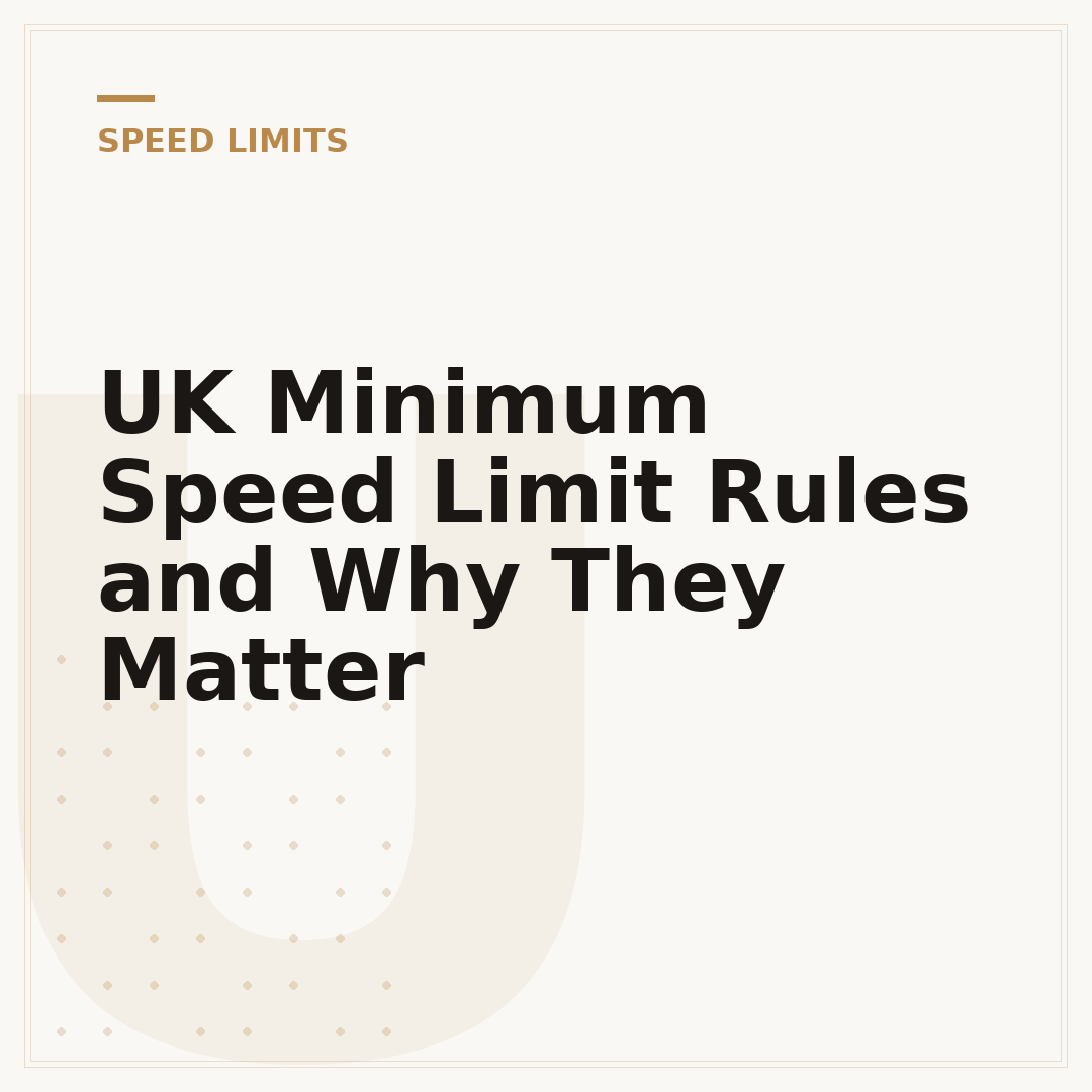 UK Minimum Speed Limit Rules and Why They Matter