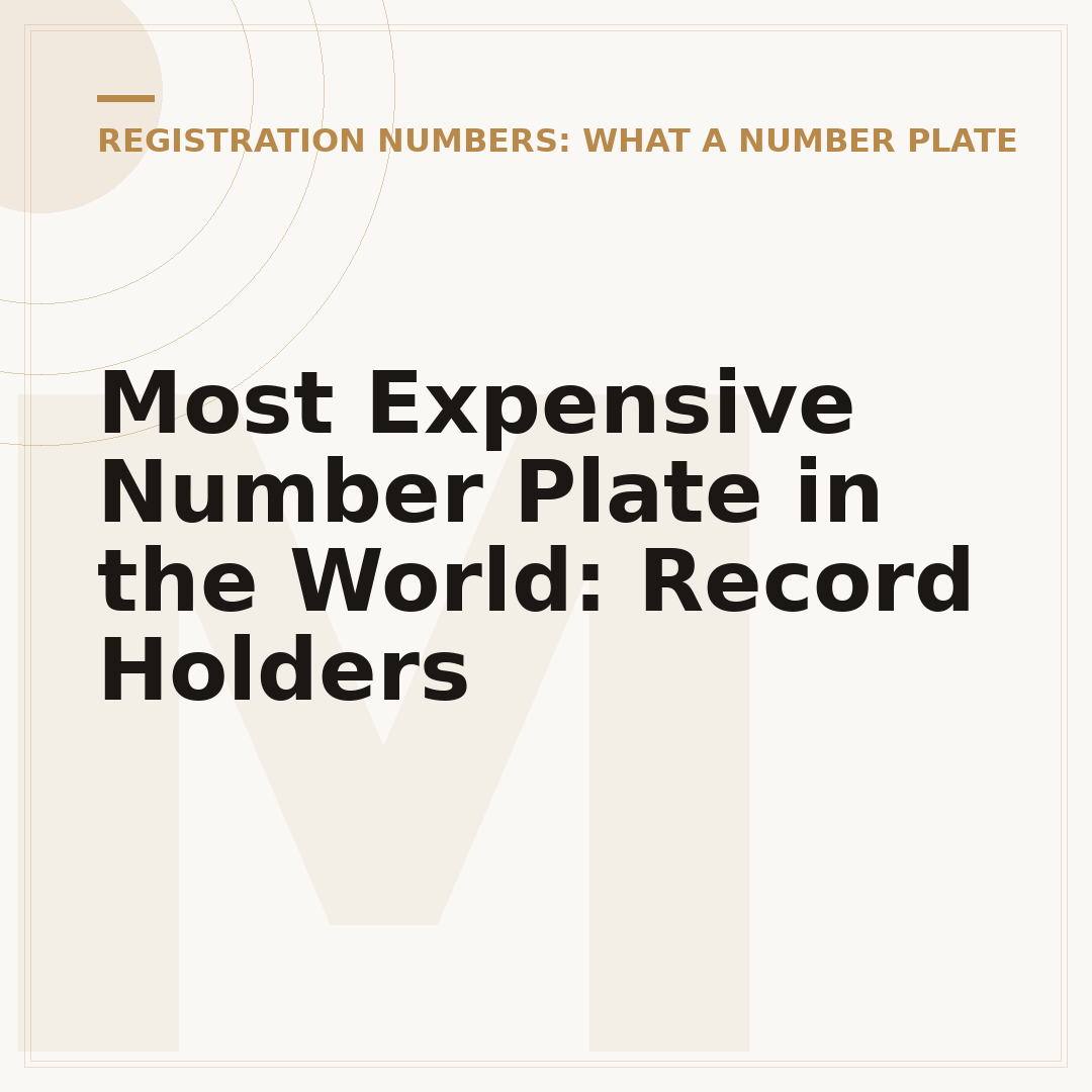Most Expensive Number Plate in the World: Record Holders