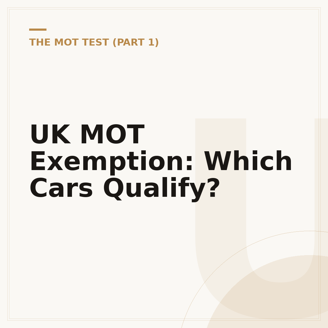 UK MOT Exemption: Which Cars Qualify?
