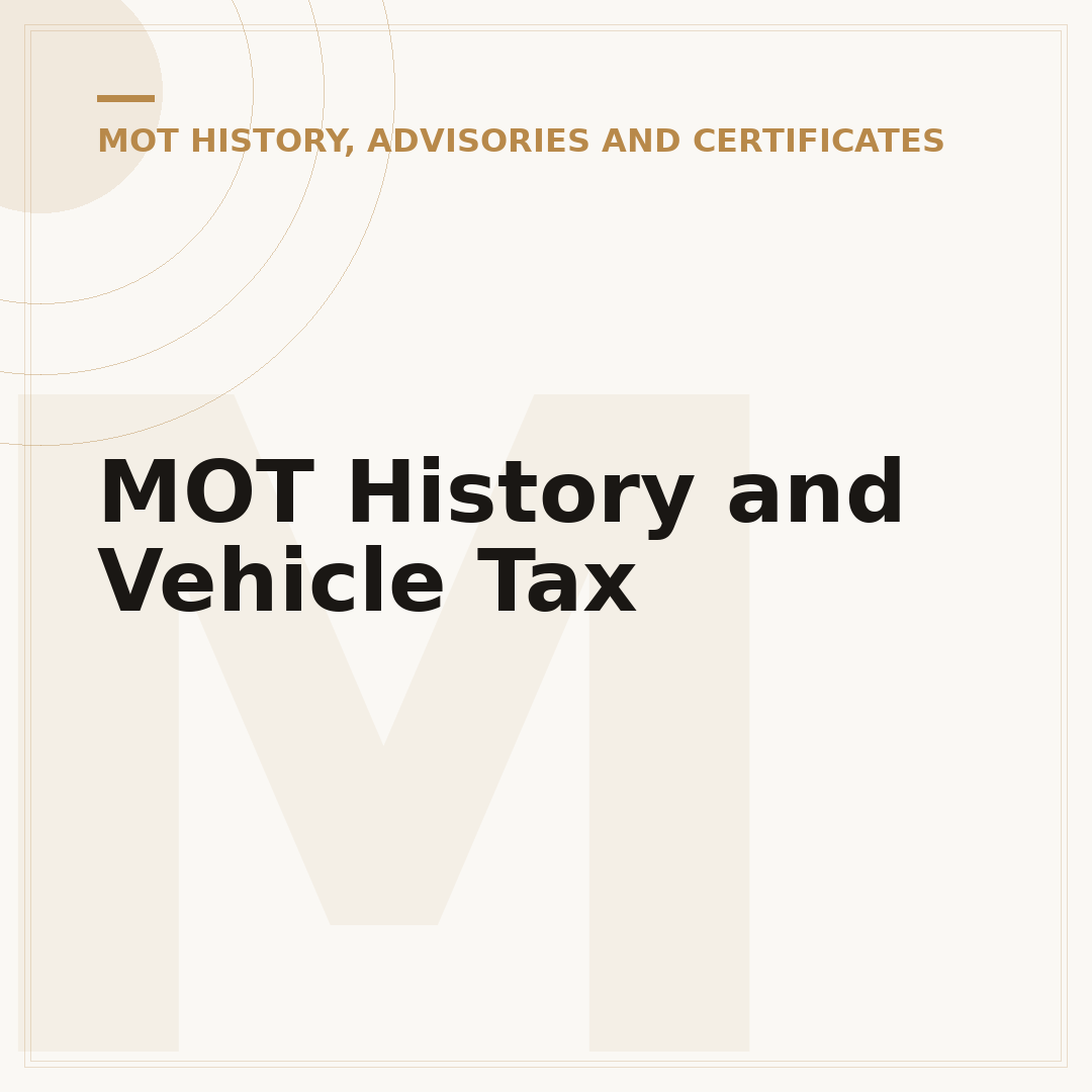 MOT History and Vehicle Tax