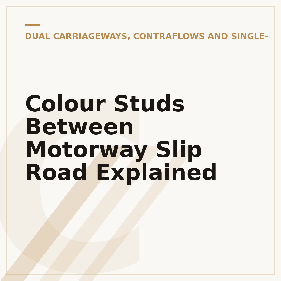 Colour Studs Between Motorway Slip Road Explained