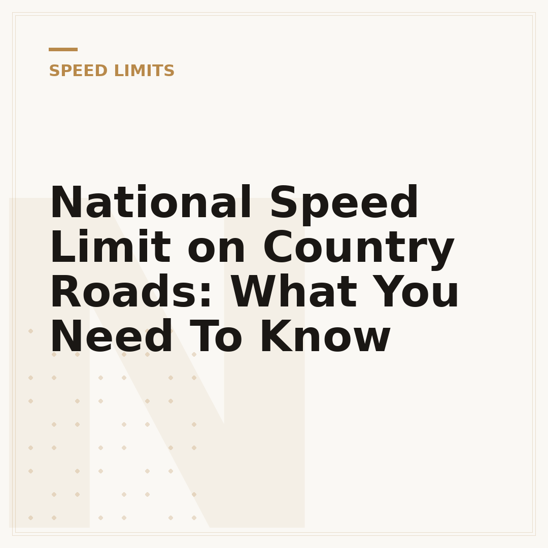 National Speed Limit on Country Roads: What You Need To Know