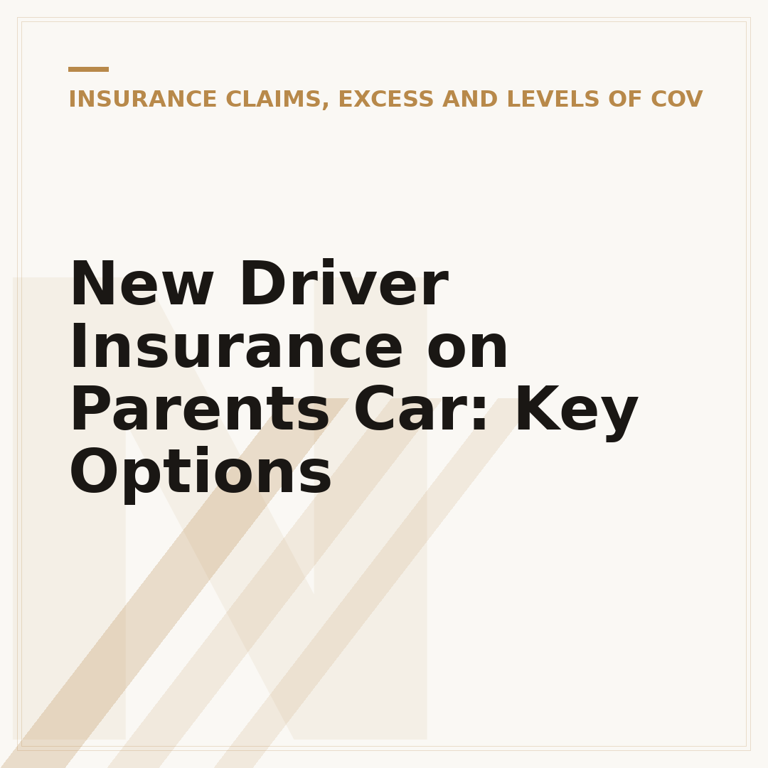 New Driver Insurance on Parents Car: Key Options