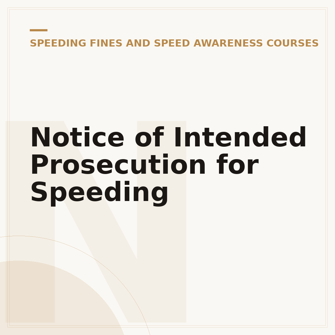 Notice of Intended Prosecution for Speeding