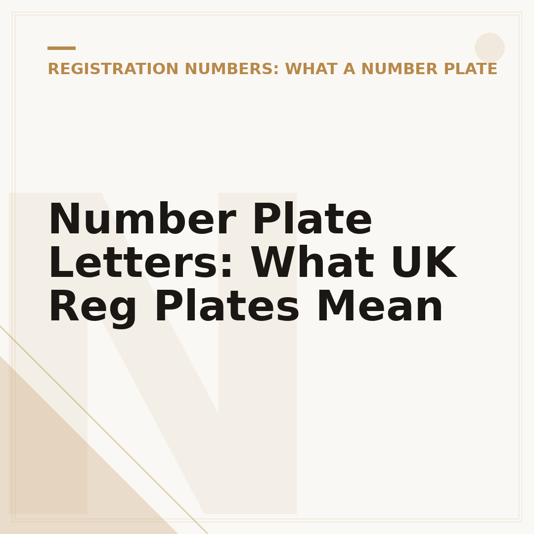 Number Plate Letters: What UK Reg Plates Mean