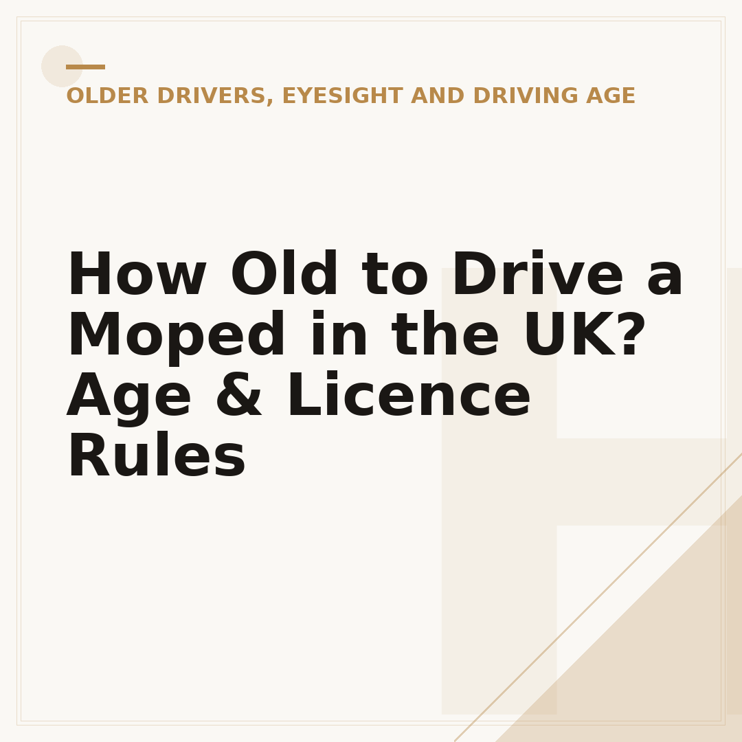 How Old to Drive a Moped in the UK? Age & Licence Rules