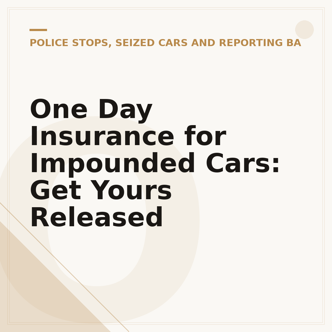 One Day Insurance for Impounded Cars: Get Yours Released
