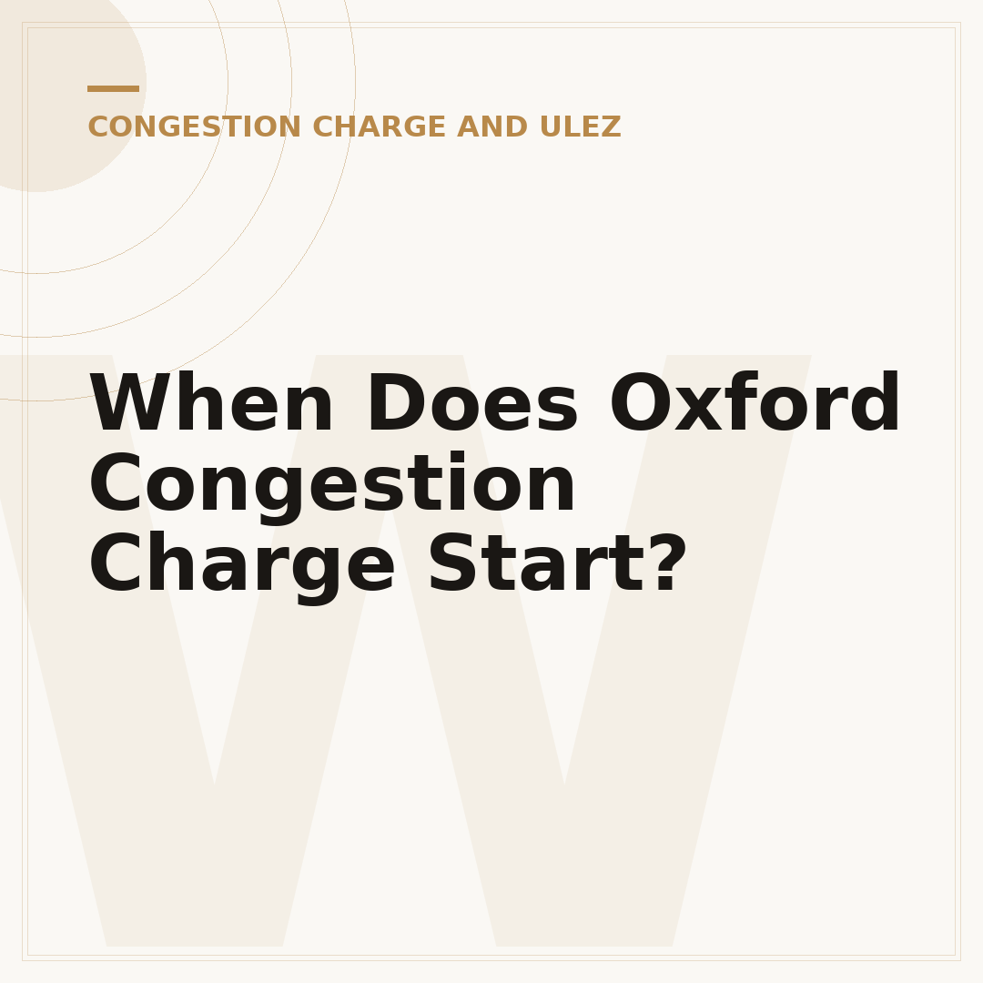 When Does Oxford Congestion Charge Start?